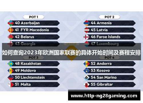 如何查询2023年欧洲国家联赛的具体开始时间及赛程安排
